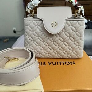 Louis Vuitton Lambskin Quilted Flower Capucine BB